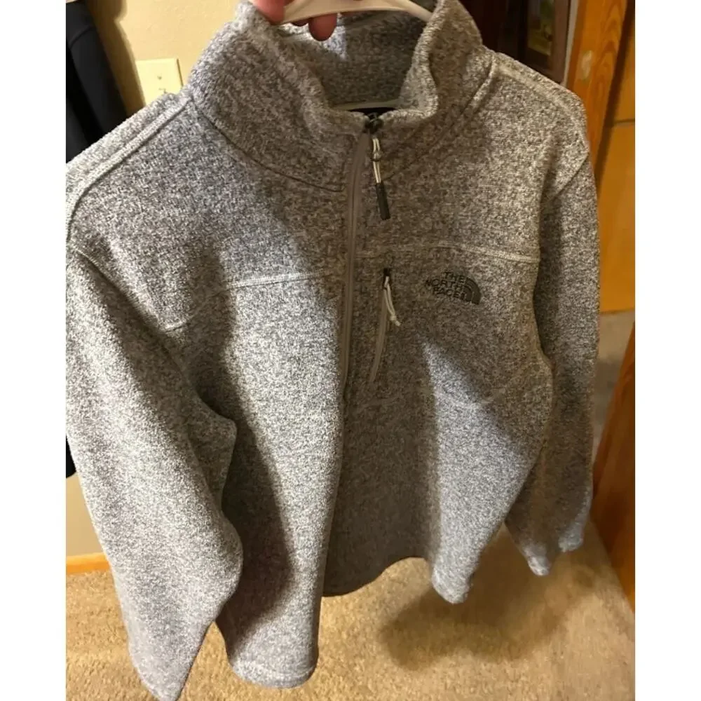 THE NORTH FACE Gordon Lyons Mens Medium Gray 1/4 Zip Fleece Pullover